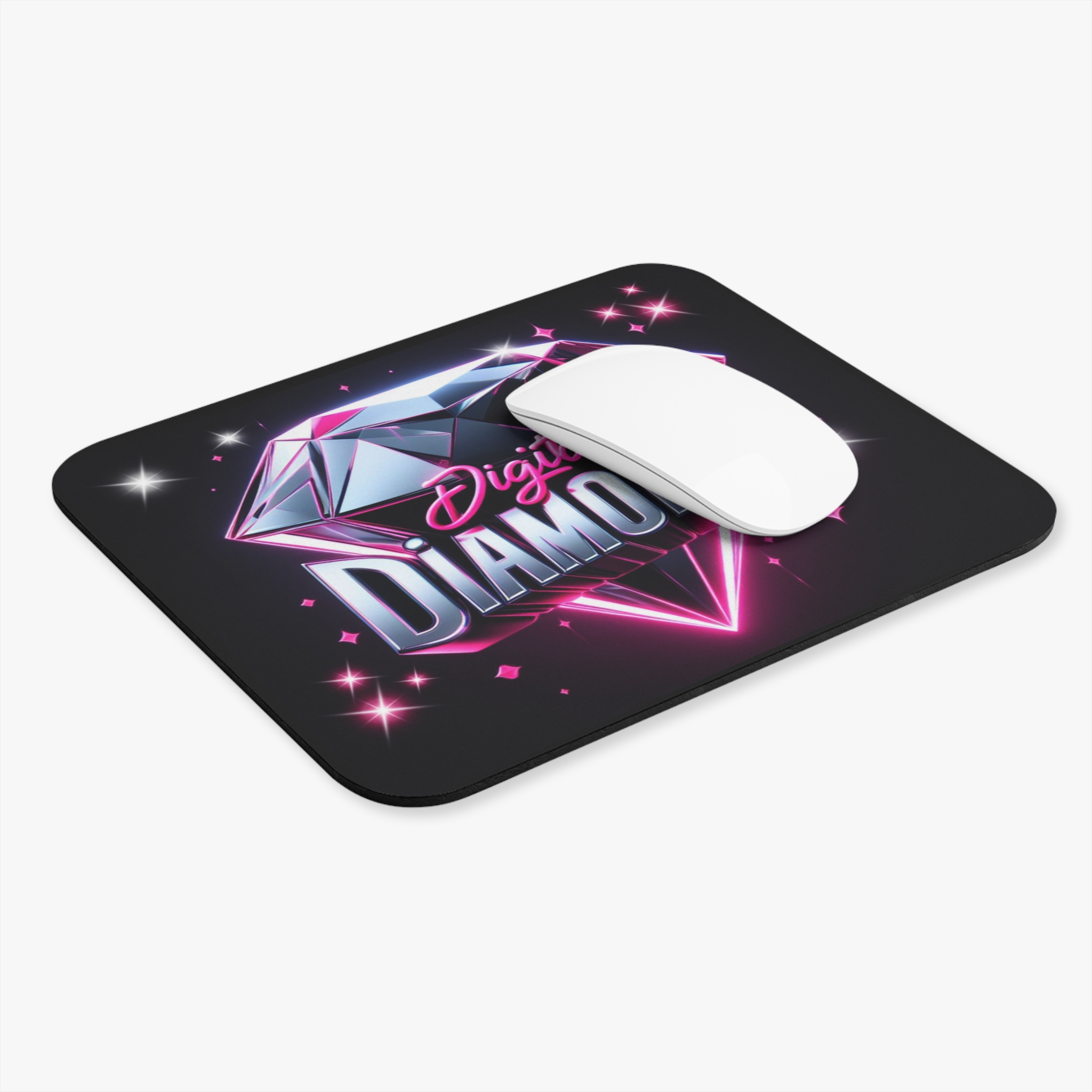 Mouse Pad (Rectangle)Digital 2 Diamonds, Vibrant Colors on Black Background, Use for work or gaming - Image 3