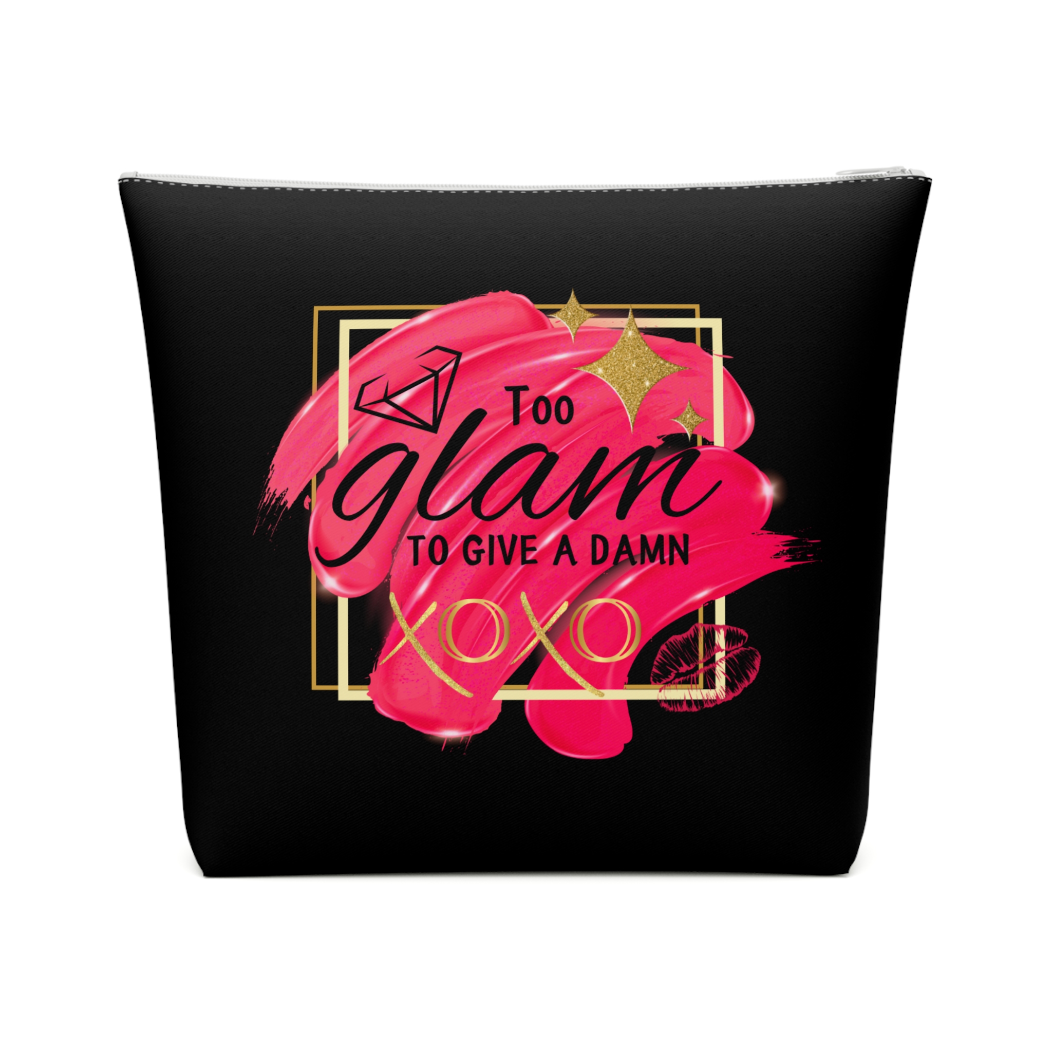 Cotton Cosmetic Bag Too Glam To Give A Damn, Trendy Accessory Bag, Makeup Bag - Image 9