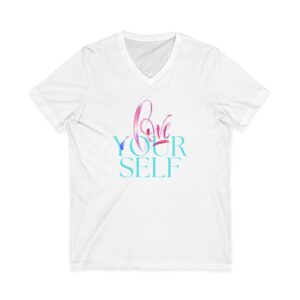 Love Yourself  Unisex Jersey Short Sleeve V-Neck Tee